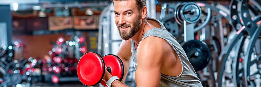 Crossfit workout with dumbbells