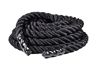 Black 30 foot, 1.5 inch diameter battle rope